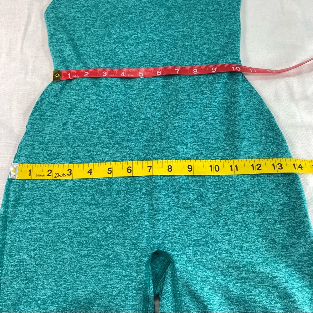 Fleo Bodysuit Women's Heather Teal Open Back Jumpsuit One Piece NWT - Picture 11 of 12